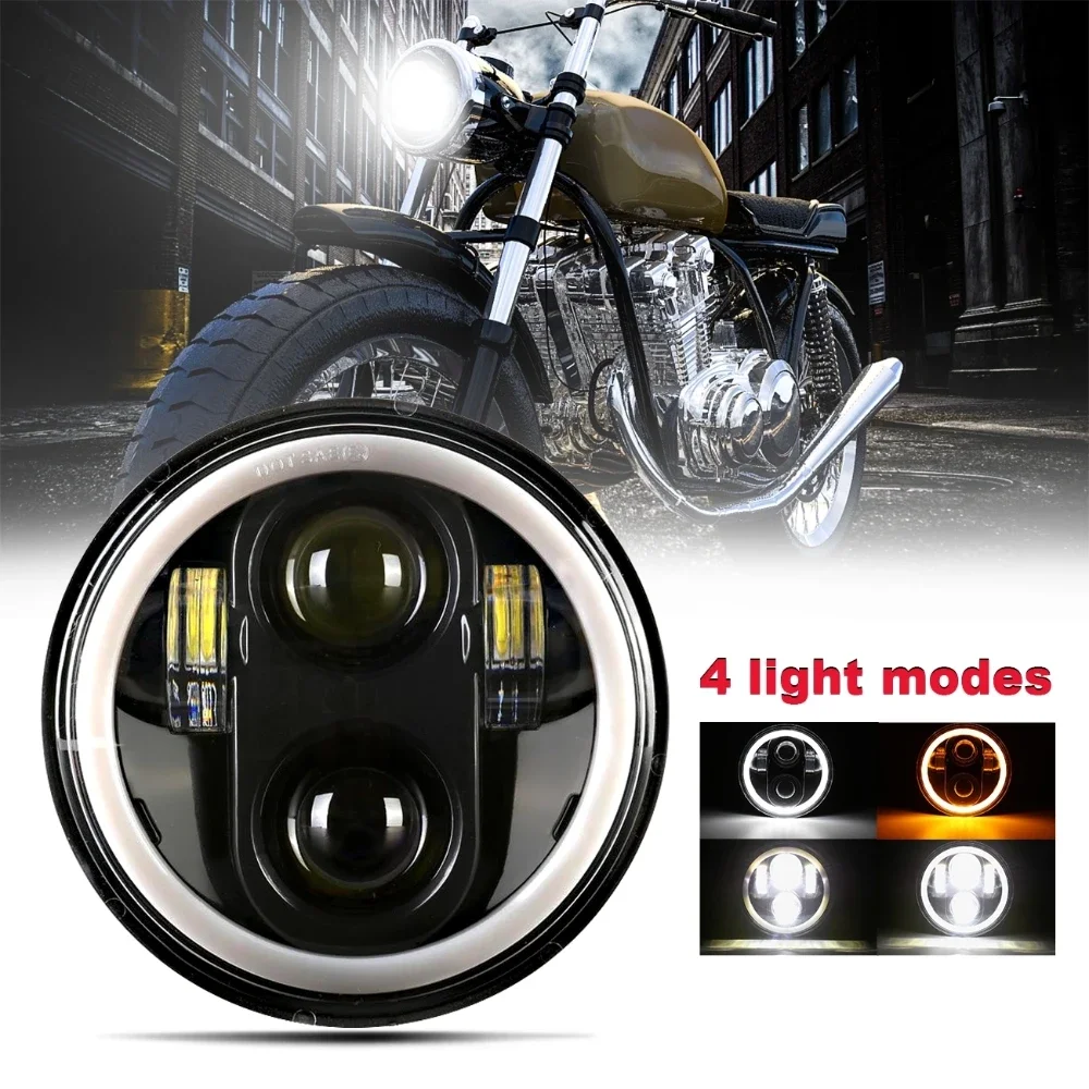 

5.75 inch LED Headlight Projector DRL Turn Signal Light Hi-Lo Beam For Harley Davidson Dyna/Softail Custom/Sportster XL 883