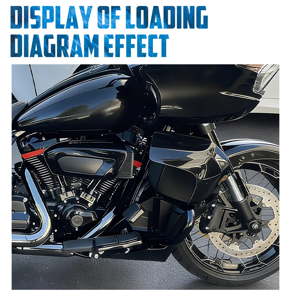 Motorcycle Fairing Spoiler Lowers Kit Extended Chin Spoiler Engine Crash Bar Set For Harley Touring FLTRX -Up FLHXSE -UP