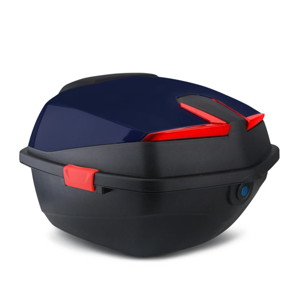 Baúl superior para motocicleta, baúl trasero universal para motocicleta, scooter, caja de equipaje, estuche de almacenamiento impermeable para motocicleta