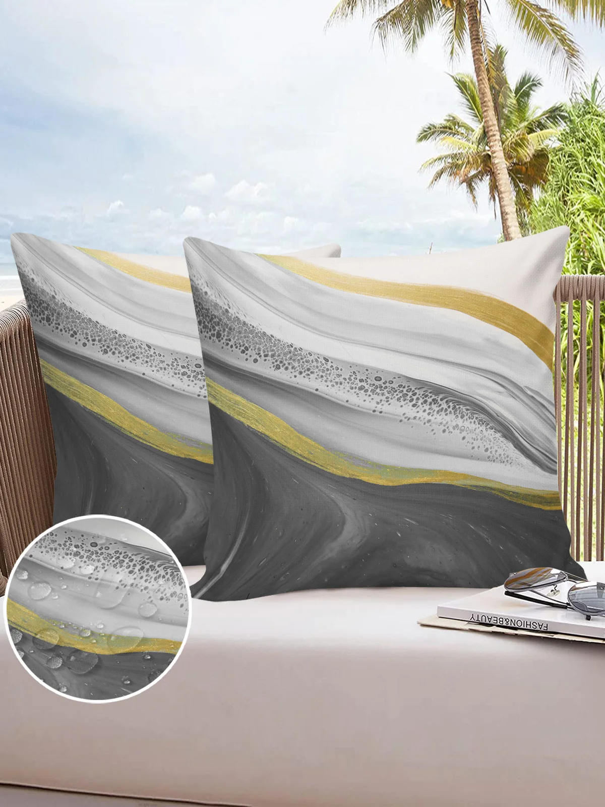 

2/4 шт., водонепроницаемые наволочки с текстурой под мрамор