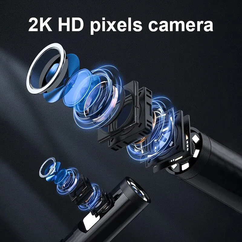 NOALED Endoscope Industriel, caméra Filaire HD 960P à Connexion directe  avec iOS Ipad, Objectif d'inspection de Tuyau 8 mm, avec 8 LED IP68  étanche