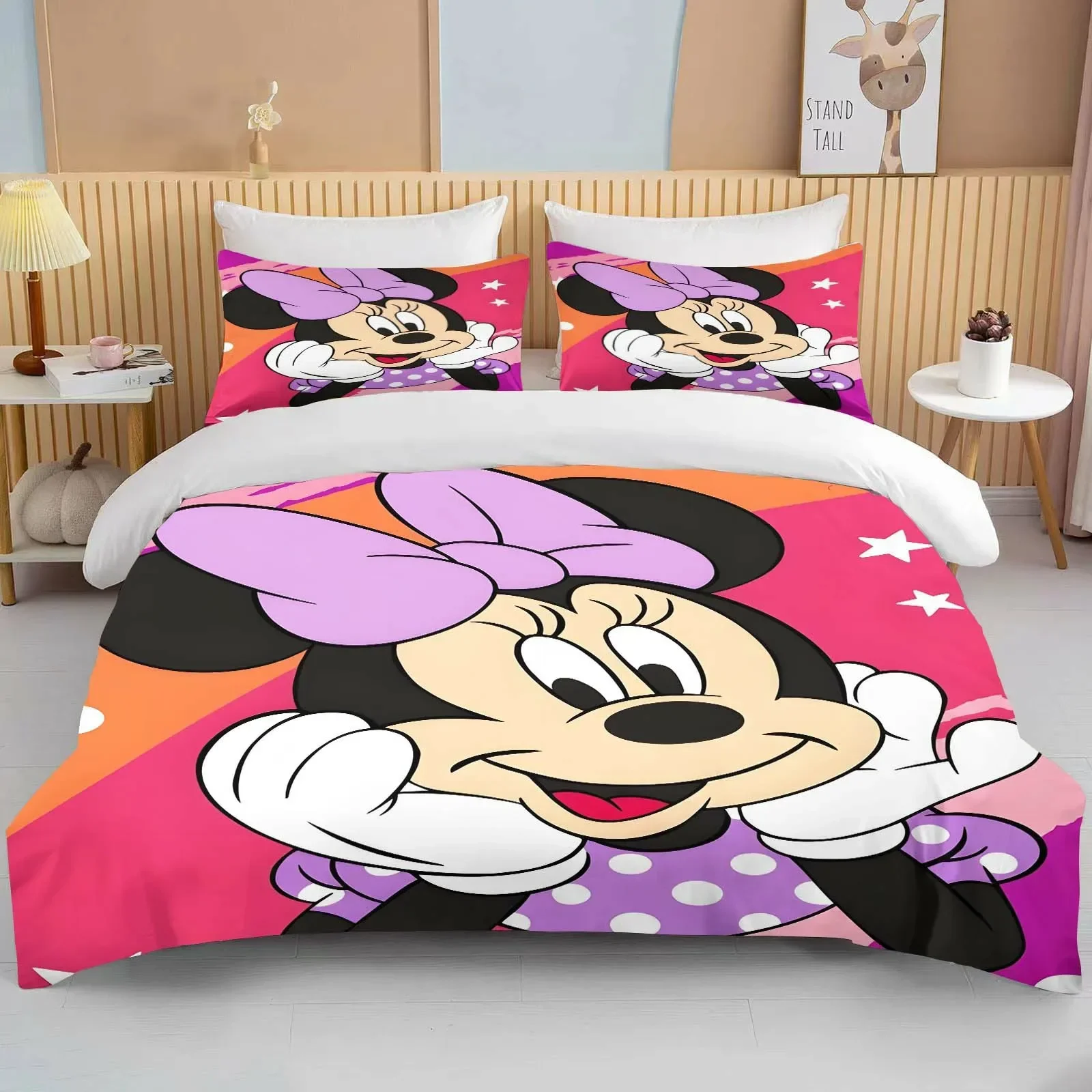 Minnie Mouse Bedding Sets Soft Comforter Cover Bed Cover Duvet Cover Pillow Case 2-3 Pieces Sets Bedroom Decoration 4