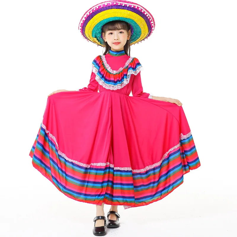 Costume Frida Kahlo Bambina Vestito Tradizionale Messicano Per