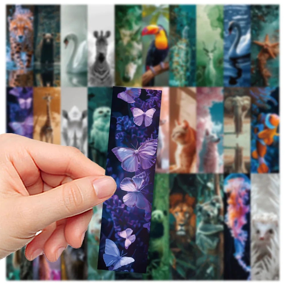 Wandering Stars Series Paper Bookmark Forest Animals Bright Starry Sky Book Holder Message Card Gift Stationery Material 30Pcs