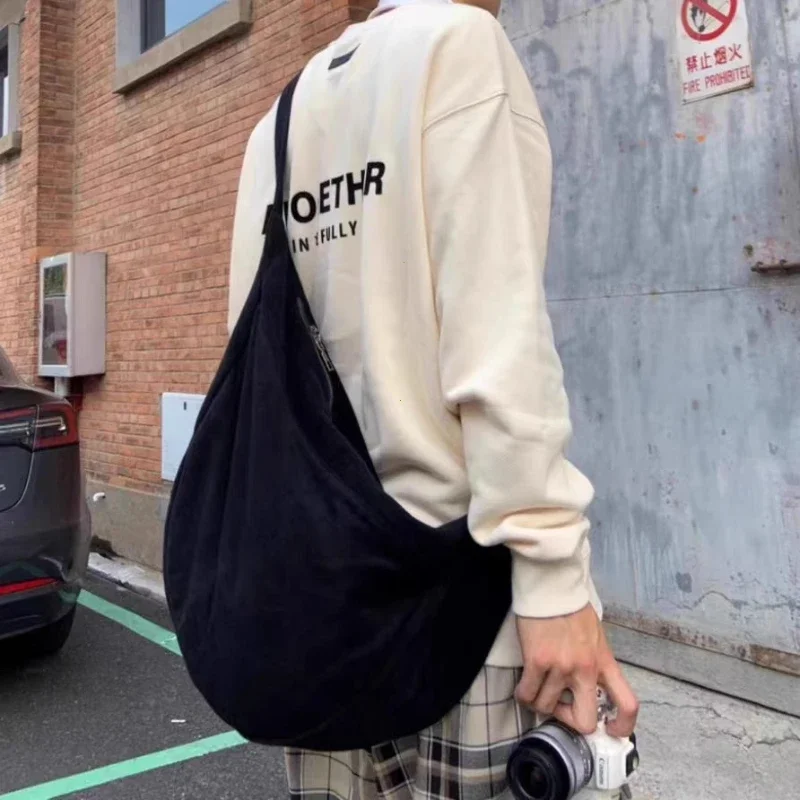 Retro Autumn and Winter Dumpling Bag Shoulder Bag Unisex Handbag Large Capacity Canvas Bag Harajuku Idle Sle Tote Bags for Women