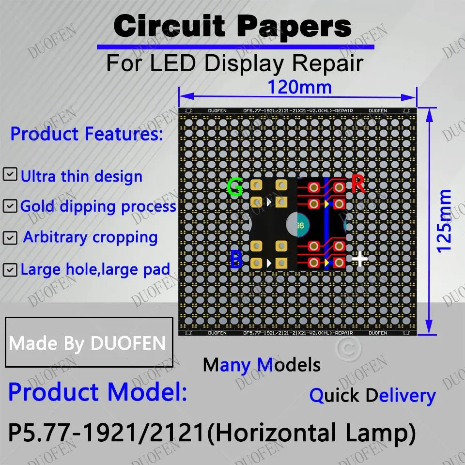 P5.77 -1921-2121（HL） Circuit Paper，Horizontal lamp which is rare，120X125mm ,Used for repairing damaged PCB pads