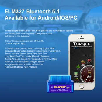 ELM327 V 2.1 Obd2 الماسح الضوئي BT/Wifi ELM 327 Obd أداة تشخيص السيارة لنظام أندرويد /IOS PK Vgate Icar2 قارئ الرمز - Image 2