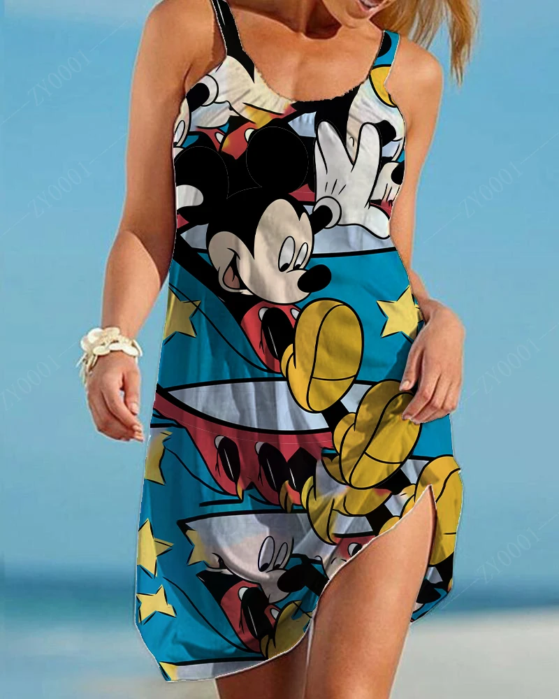 

2022 Disney summer hot selling new retro long skirt all-match suspender skirt women's sexy temperament large size dress