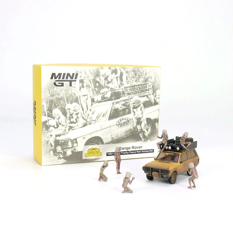 

MINIGT 1/64 Range Rover 1982 Camel Trophy New Guinea Set MGTS0006 Alloy Die-cast Car Model Boy Toy Gift