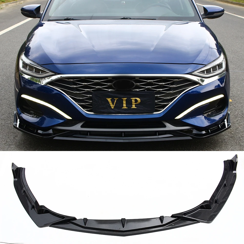 

For Hyundai LA FESTA 2019-2021 Car Front Bumper Chin Bodykit Lip Modification On Bumper Spoiler Chin Bright Black Chin Watermark