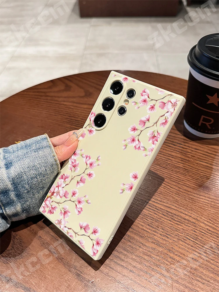 Pink Art Flower Design Soft Phone Case Cover