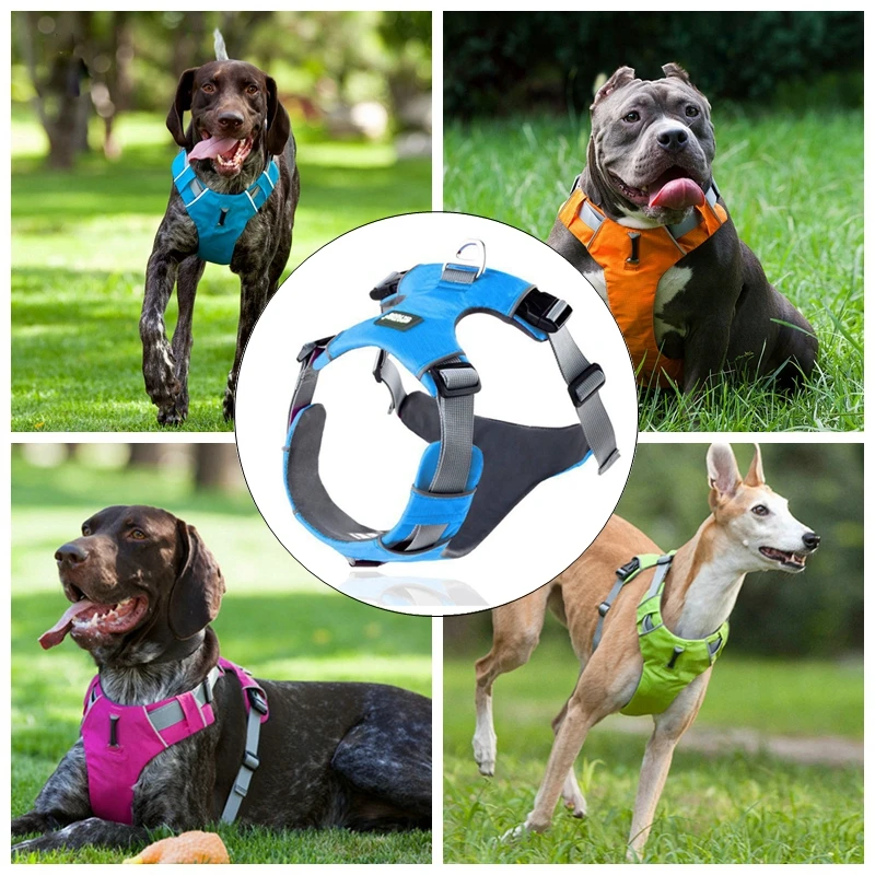 

Pet Dog Harness Nylon No Pull Vest Harness Breathable Reflective Dog Harness Large Dogs Outdoor walking Training Supplies