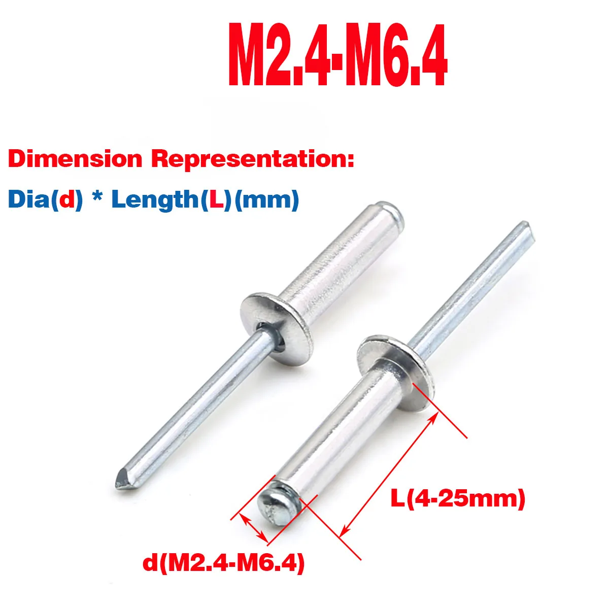 

Stainless Steel Flat Round Head Pop Rivet/Pull Rivet/Pull Cap Rivet M2.4M3.2M4M5M6.4