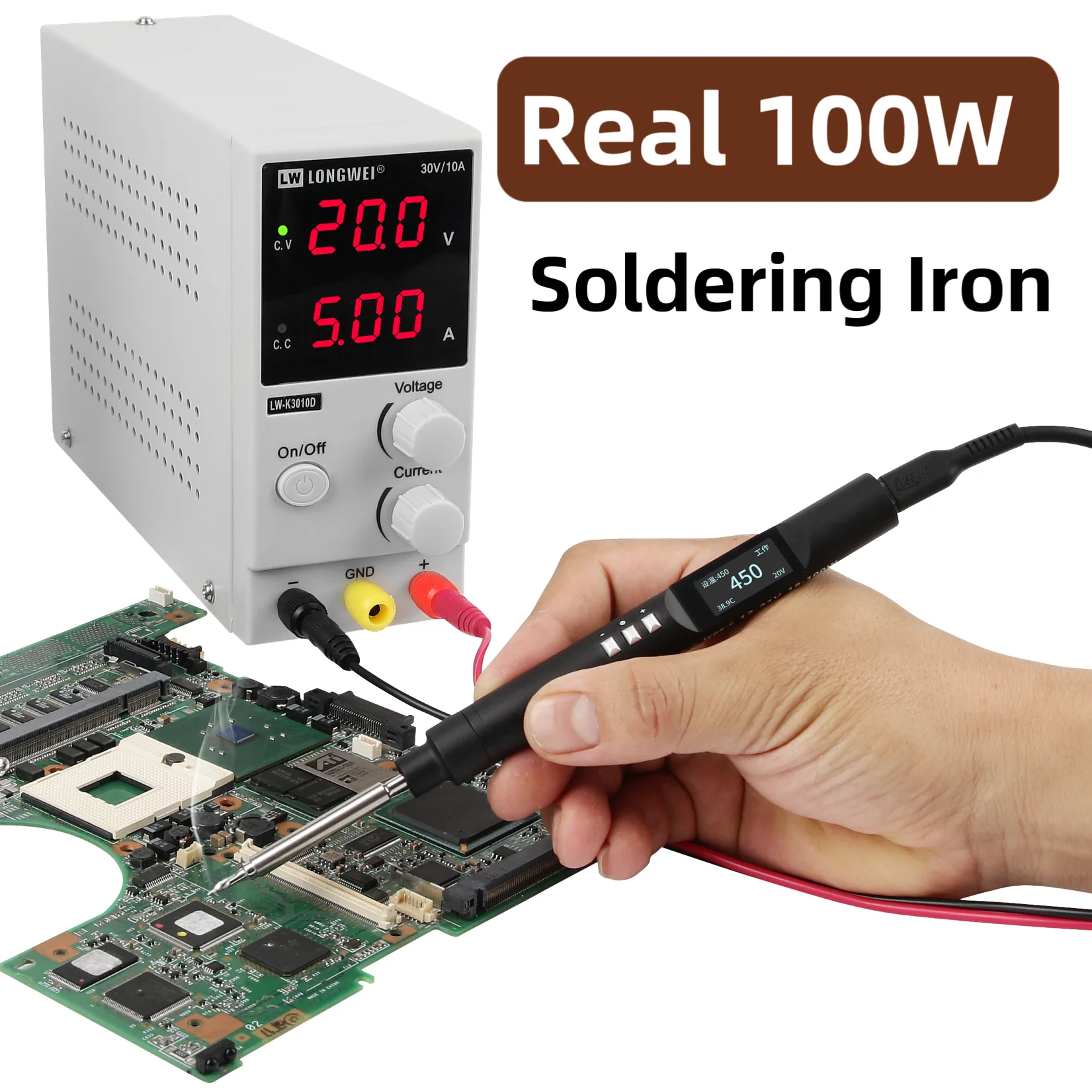 PTS200 PD3.0 100W Smart Soldering Iron ESP32 Open Source Support PD/QC Compatible with T12 TS101 PINE64 for RC Repair DIY Tool 4