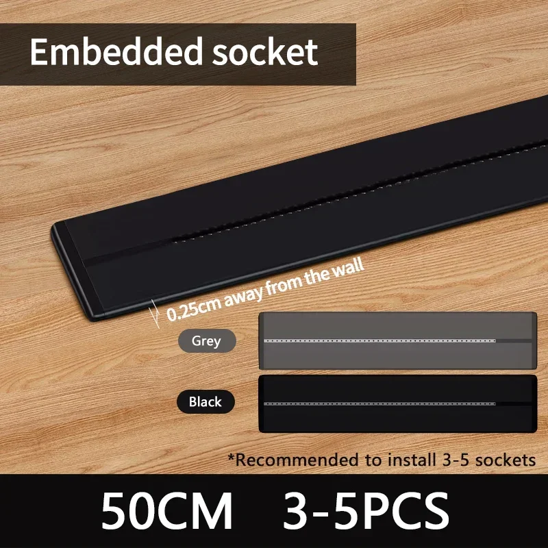 Rail Socket with USB Ports - Versatile Wall Mount or Embedded Track Outlet