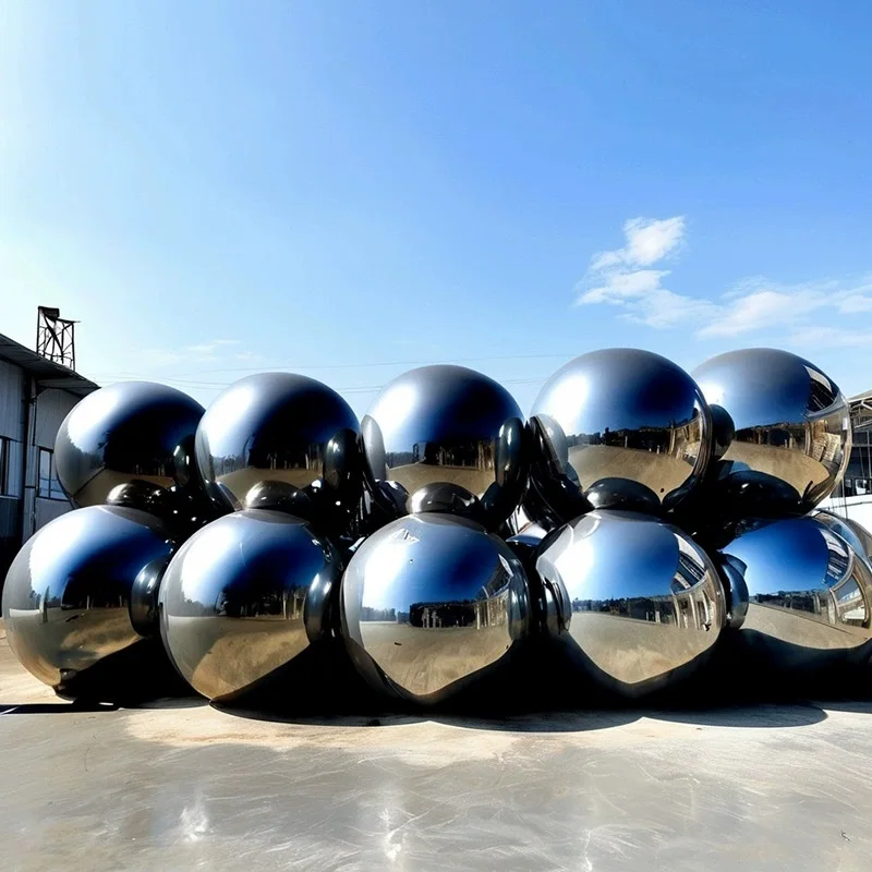 Description Picture 3 of itemHanging inflatable mirror ball giant  balloon for party family wedding opening decoration gold silver black color