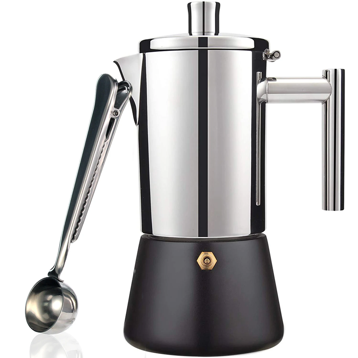 Espresso Maker Stainless Steel Italian Coffee Kettle Machine Maker, 4/6