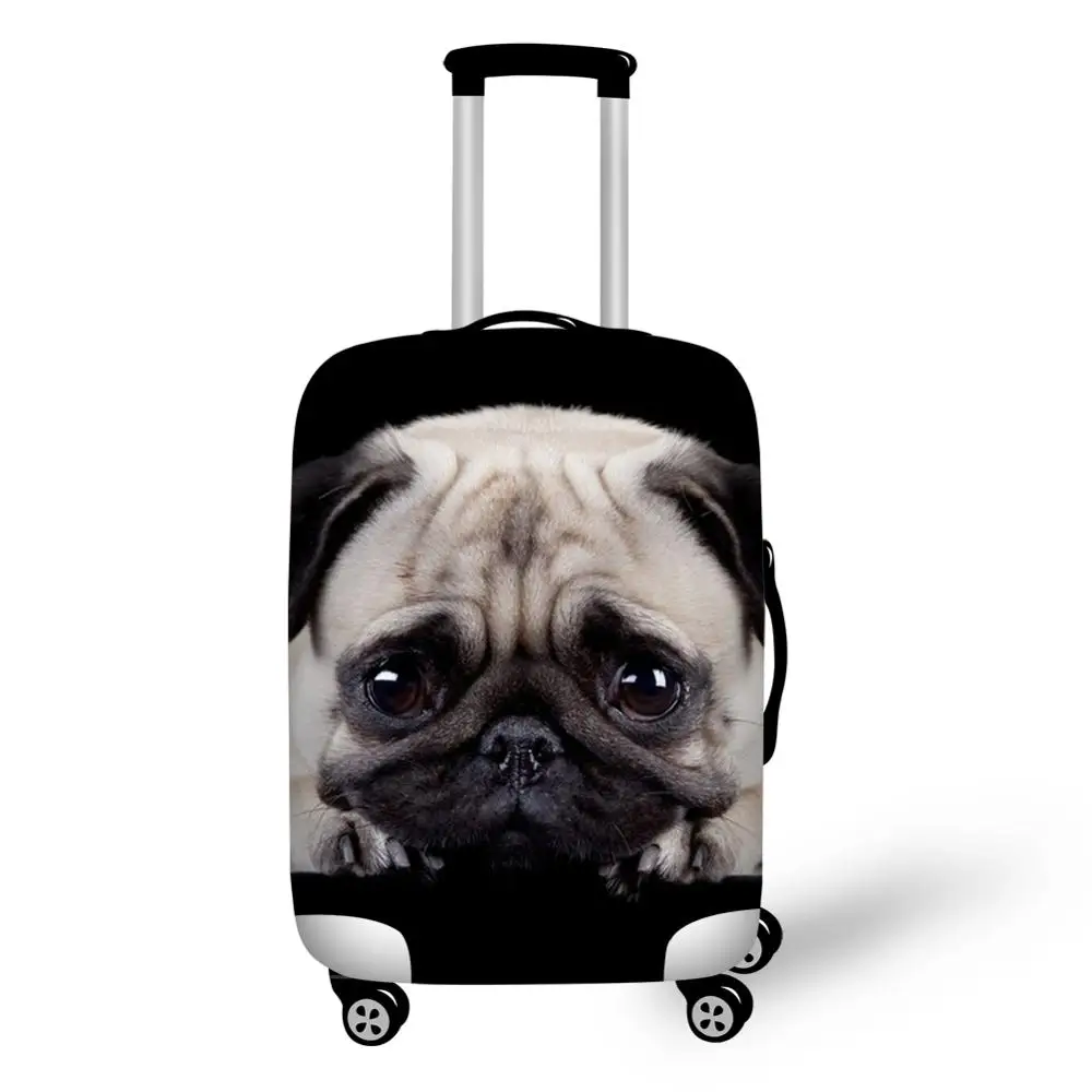 3d Puppy Pug Dog Print Luggage Protective Dust Cover Waterproof 18-32inch Suitcase Cover Baggage Rain Stretchable