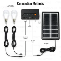 Kit d'éclairage solaire portable Grennova, complet, avec 2 ampoules LED à interrupteur indépendant, chargeur USB pour le camping, la tente, les pannes de courant 6