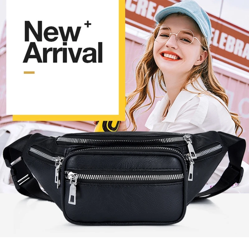 Multi Zipper Pockets Fanny Pack Lightweight Adjustable Strap Hip Waist Bag