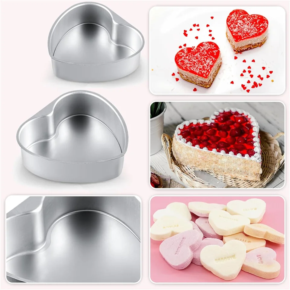 Heart Shaped Cake Pans HOMOMSAE 2PCS, Inch Aluminum
