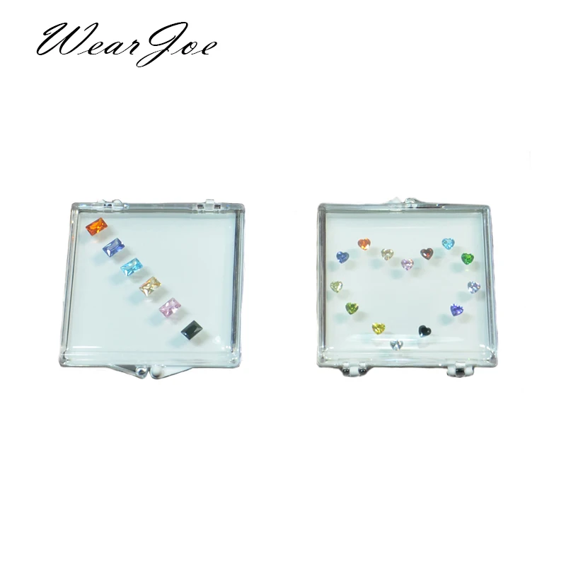 Transparent Gems Storage Box Gemstone Adsorption Display Stand Holder Loose Diamond Container Pendant Coin Suspended Organizer 4 pcs transparent pencil case large organizer storage bag convenient toiletry capacity coin multi function