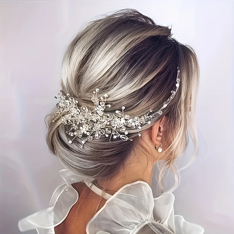 Crystal Pearl Leaf Headband Hairband Princess Tiara Crown For Party Prom Bridal Wedding Hair Accessories Jewelry Hairband Gift