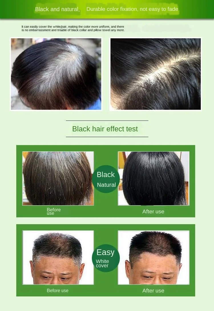 25ml 10pcs/1box Natural Plant Black Hair Shampoo Hair Dye Make Grey White  Hair Darkening And Shinny Hair Color - Hair Color - AliExpress