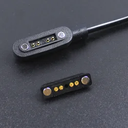 Magnetic USB Charging Cable with Pogo Pin Connector and Power Port - 1set (4Pin)