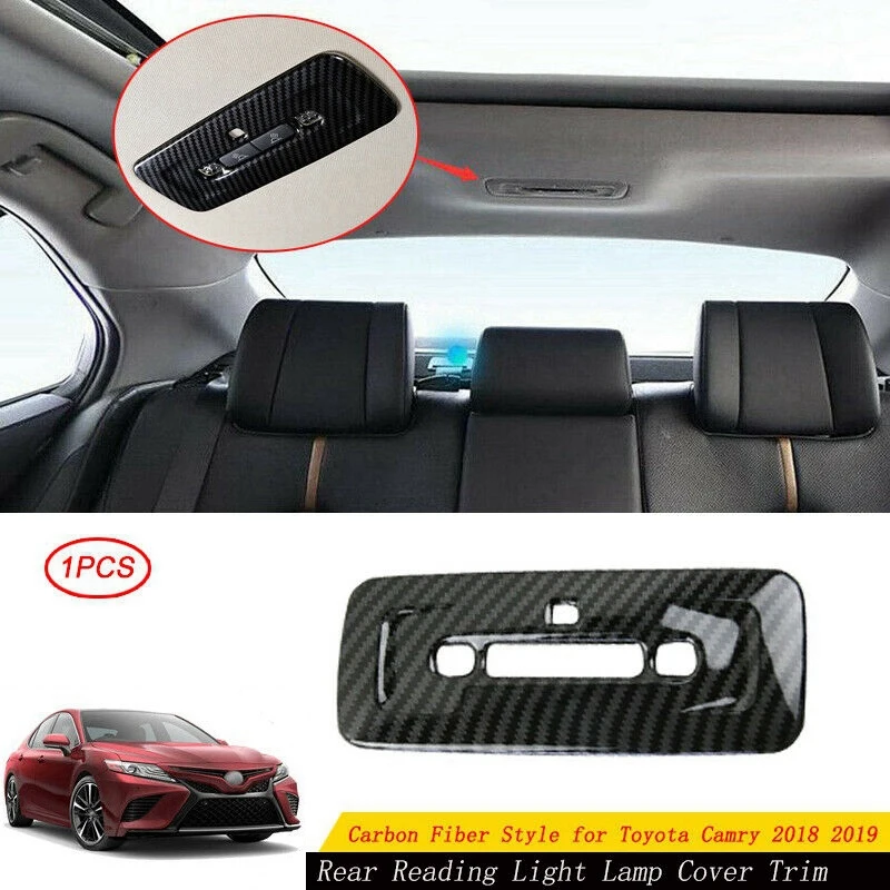 

Для Toyota Camry 2018-2020, стильная задняя лампа для чтения из углеродного волокна, отделка крышки лампы