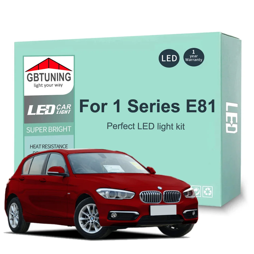 17 Pz Canbus Led Kit Lampadina Interna Per Bmw Serie 1 E81 2003-2008 2009 2010 2011 Car Indoor Reading Trunk Footwell Lamp