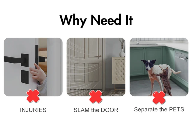 Protezione Anti-Schiacciamento Porta EUDEMON - Regolabile Per Animali Domestici E Bambini, Design Trasparente - Foto 9