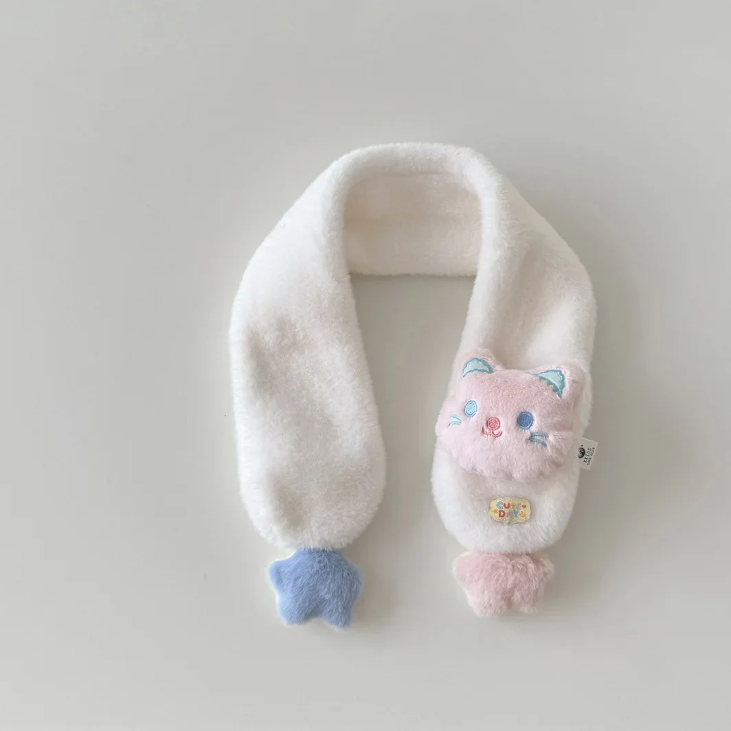Children's Scarf Cute Cartoon Plush Scarf Winter Warm Thicken Baby Boys Girls Windproof Neck Protection Scarves