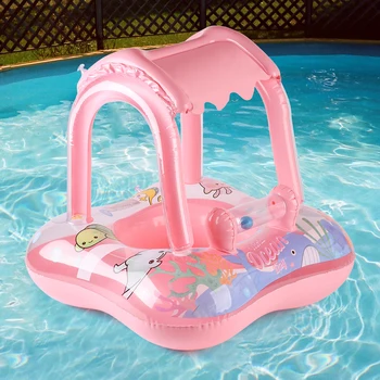 1pc Pool floats with canopy for Kids, Toddler Infant Pool Float for Baby,Swimming Ring Floaties for Pool,Beach Toys for Party 3