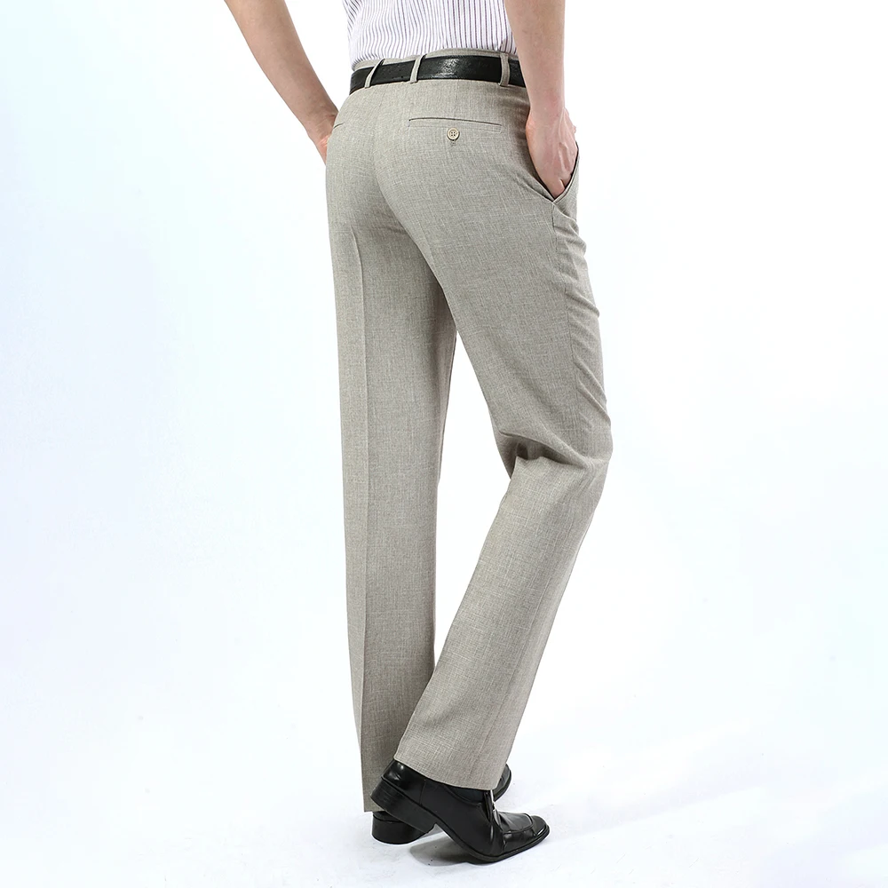 Business Linen Pants Mens Casual Trousers Straight Work Suit Pant Big Size 44 Summer 8 Color business pants,suit pants,men pants