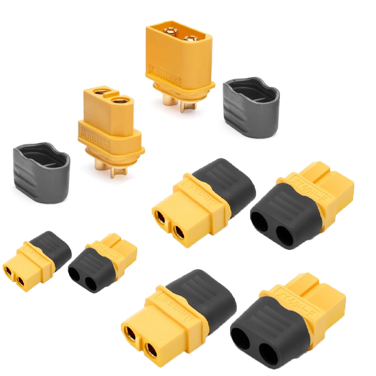 GTIWUNG 10 Pares XT60 Conectores Macho Hembra Enchufes con Sheath Housing RC Accesorios (10 Piezas Conector Macho XT60H 10 Piezas Conector Hembra XT60H