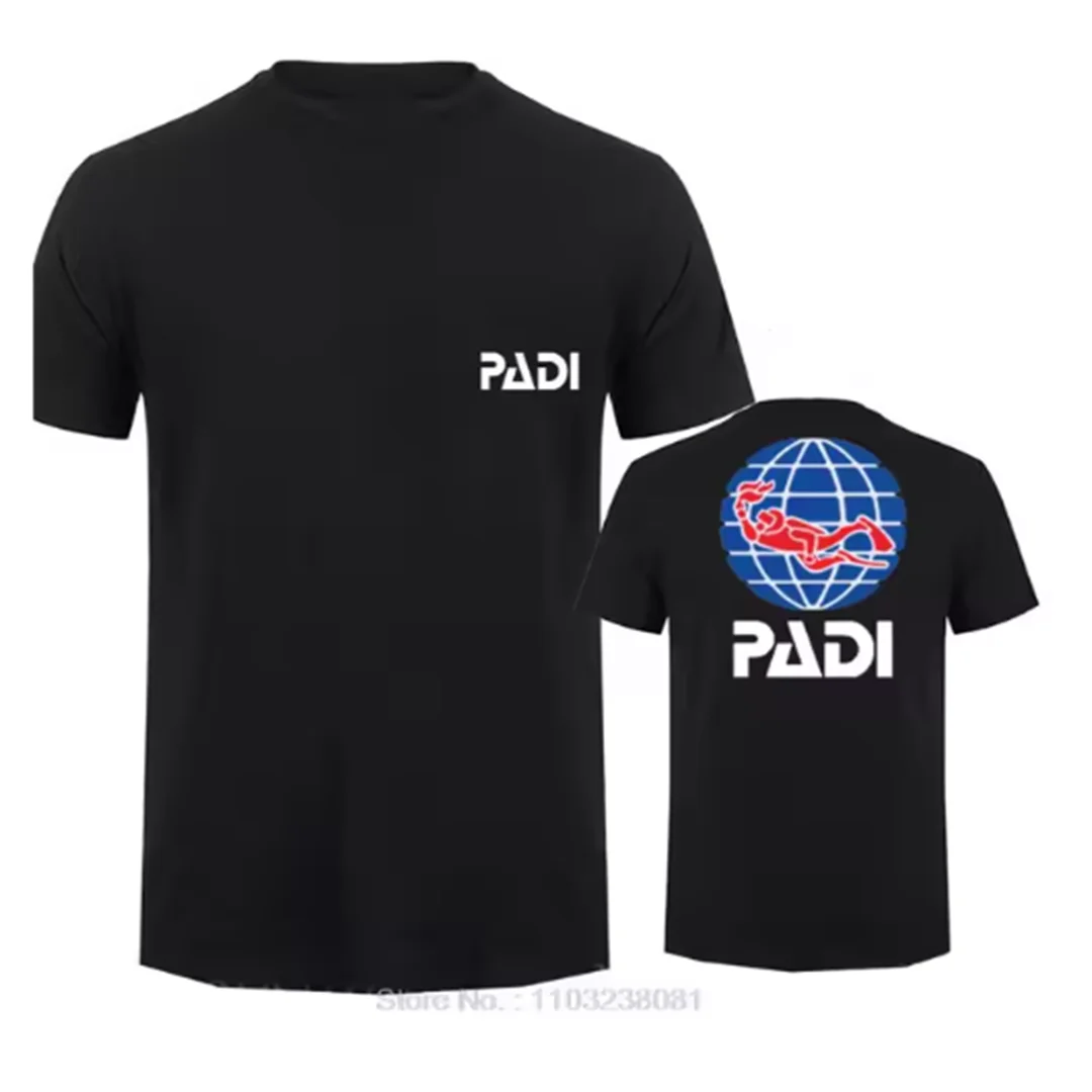 Scuba Driver Padi T-shirt Men's casual quick drying T-shirt hip-hop T-shirt short sleeved top round neck oversized men clothing 2