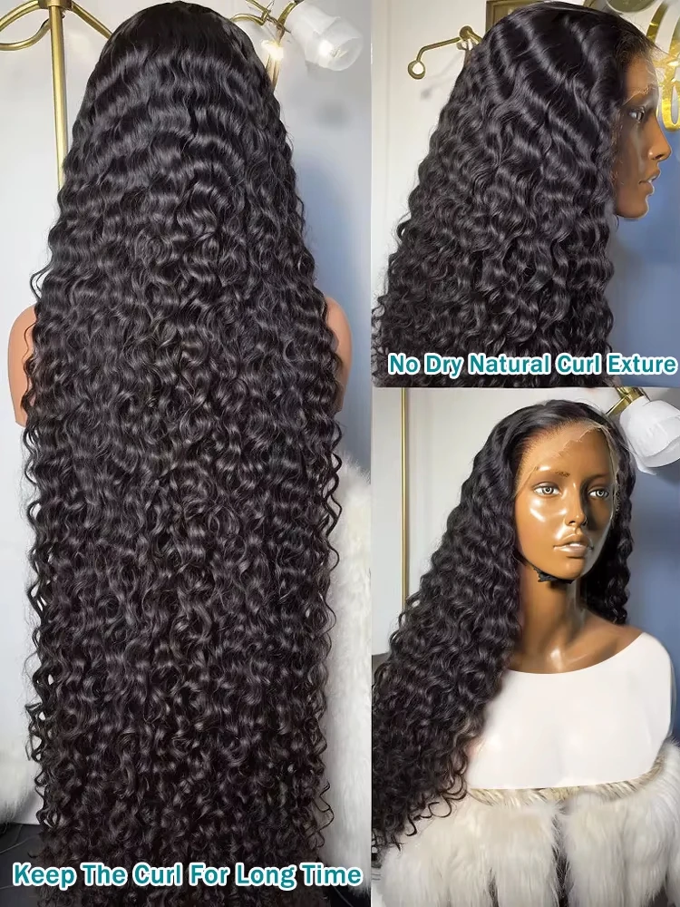Water Wave 13x6 Lace Front Wigs Human Hair Wet and Wavy Wigs for Women Deep Curly Lace Front Wigs Pre Plucked with Baby Hair