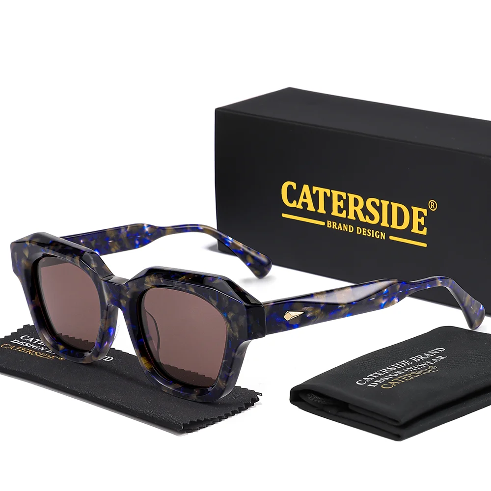 CATERSIDE Retro Herren Modische Polarisierte Sonnenbrille Acetat Rahmen Frauen Reise Partys Urlaub Geschenke Essential Gläser UV400 – Detail 9