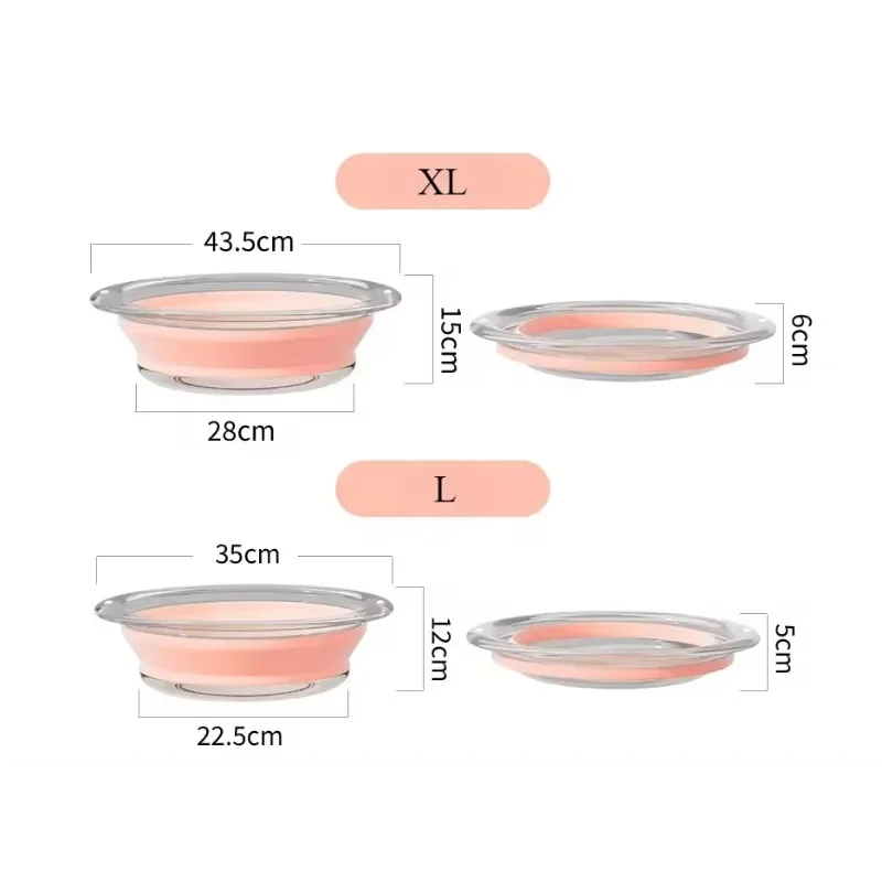 Transparent Foldable Footbath Massage Bucket Soaking Folding Basin Spa Foot Bath Household Sauna Bathtub Pedicure Bath Travel