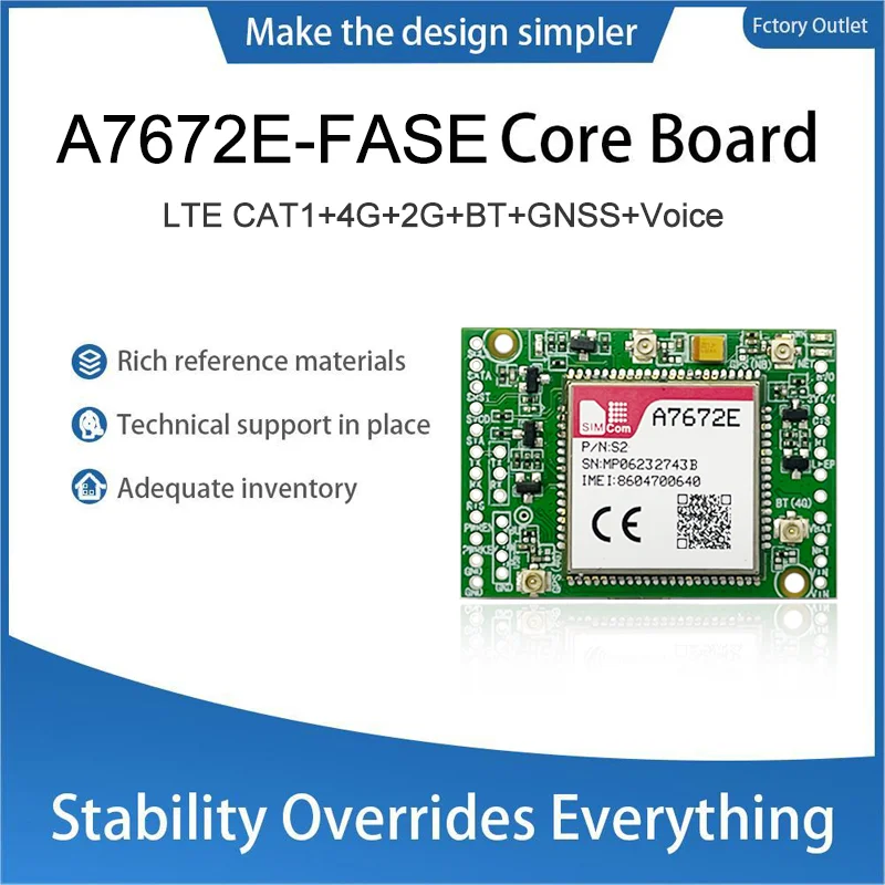 

SIMcom A7672E-FASE CAT1 Core Board, поддержка данных + GNSS + voice
