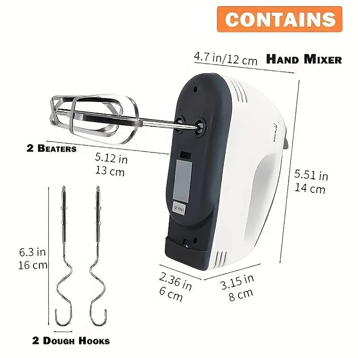 White Color Handheld Electric Egg Beater Household Automatic Mixer Egg White and Cream Beater Mini 7-speed Egg Beater 6