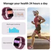 IOWODO 1.85” Full Touch HD Smartwatch Smart Watch Bluetooth Calling 100+ Sport Fitness Tracking Watch with Voice Assistant 3