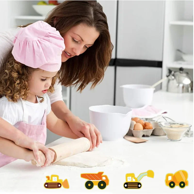 Cookie Cutter Set Stainless Steel Engineering Truck Excavator Digger Bulldozer Dump Truck Candy Biscuit Fondant Cutters Mold cookie cutter cookie mould fondant cutter