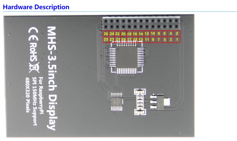 3,5" MHS RPI LCD Farb-TFT-Touchscreen-Anzeigemodul 3,5 Zoll 320*480 ILI9486 320x480 SPI kompatibel mit Raspberry PI – Detail 2