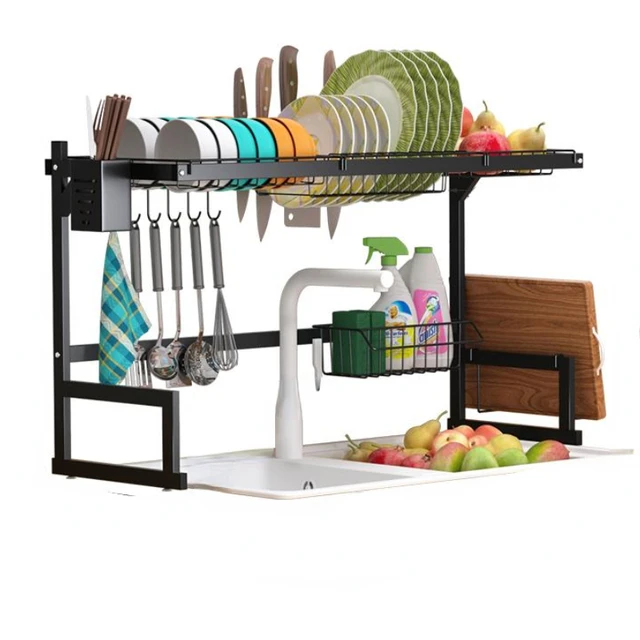 Over Sink Dish Rack - Kitchen Accessories Storage Organizer - Top