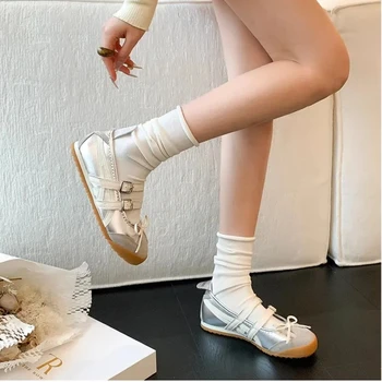 Women Flats Bow Ballet Dance Mary Jane Shoes Summer Autumn Girls Sandals Fashion New Dress Designer Casual Shallow Footwear 1