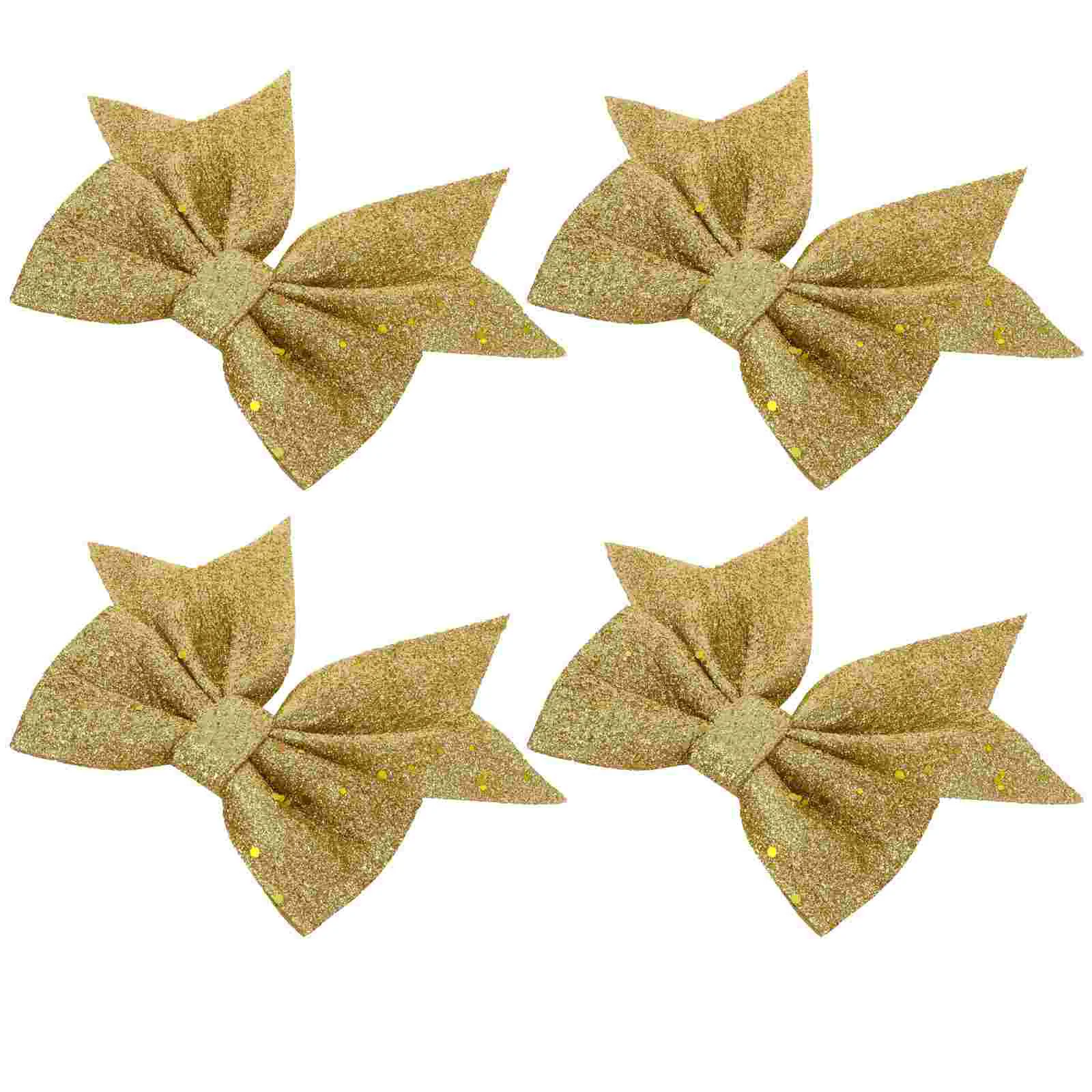 

Bowknot Bow Christmas Ornaments Tree Glitter Craft Bows Xmas Wreath Garland Winter Rustic Holiday Mini Decorative Ribbon Shiny