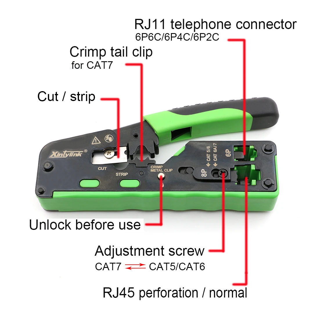 2023 New CAT5 CAT6 CAT6A CAT7 CAT8 Crimping Pliers multitool rj45 crimper network tool stripper cutter ethernet cable clamp lan 3