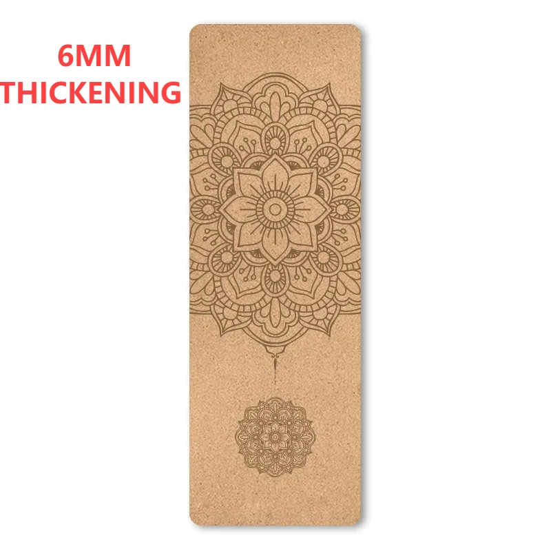 Yoga Mat 6mm Natural Cork TPE Yoga Mat Non-slip Esterilla Yoga Sweat-absorbing Home Fitness Pad Gymnastics Pilates Mats